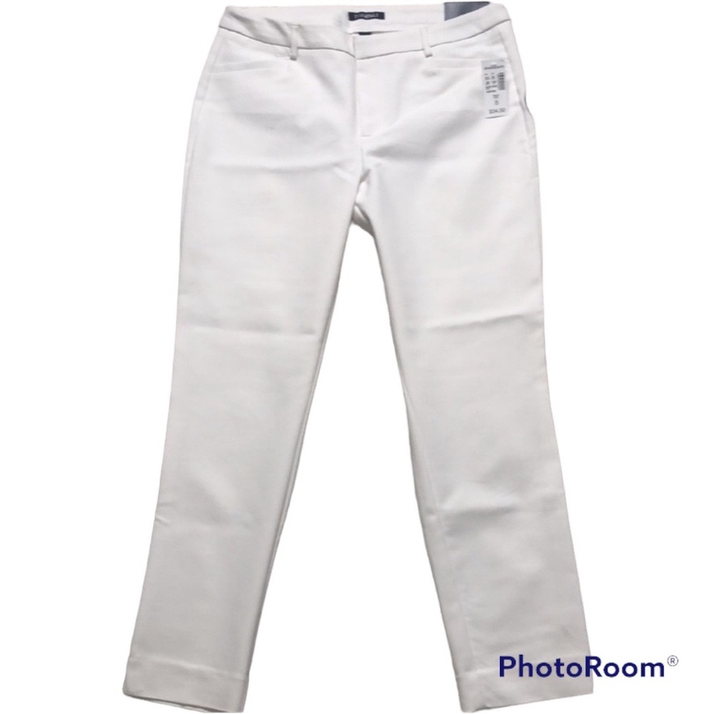 NWT dressbarn Roz & Ali Signature Fit White Ankle Pants